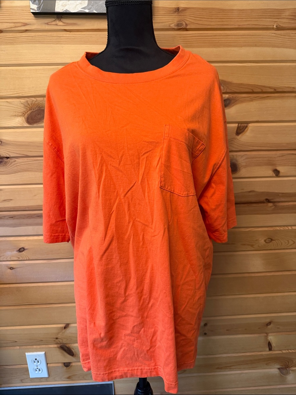 Wrangler Orange Pocket Short Sleeve Tee